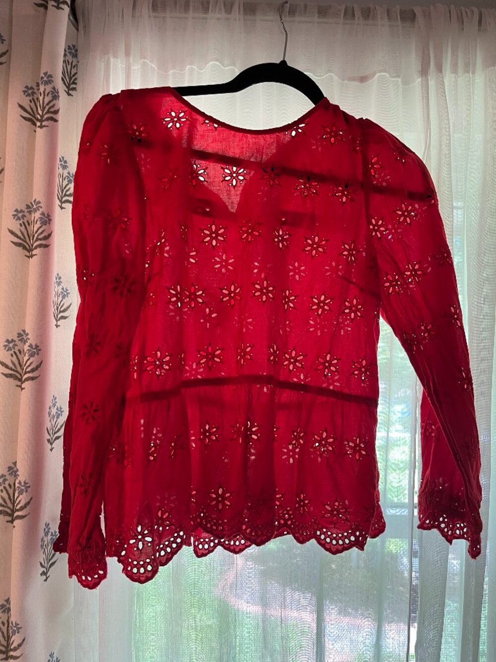 Madewell Spring Eyelit Peplum Top